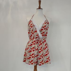 Floral halter romper